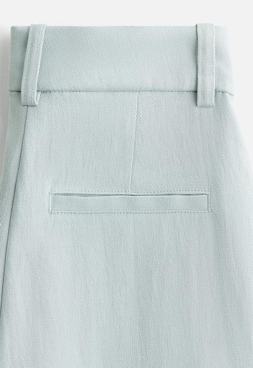 H&M - Wide linen-blend trousers - dusty turquoise