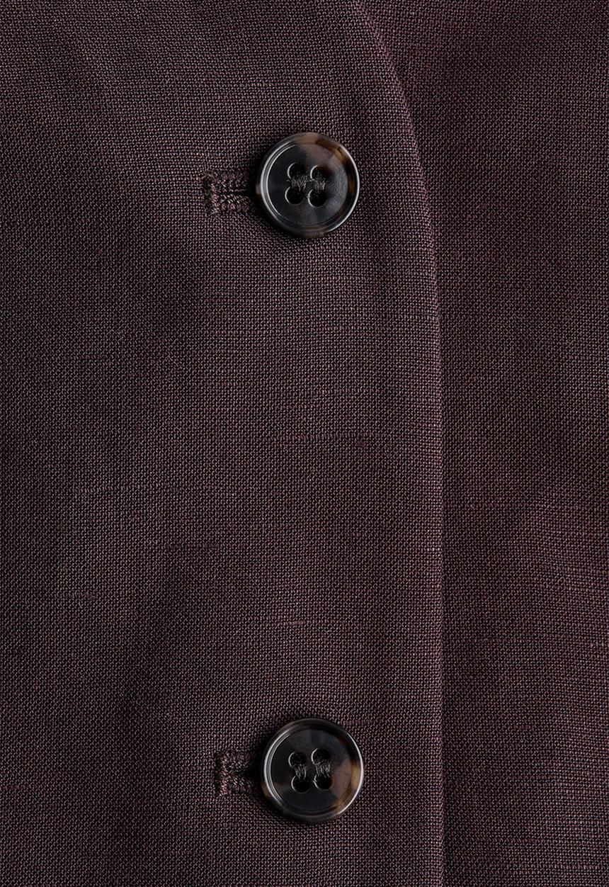 H&M - Linen-blend waistcoat - dark brown