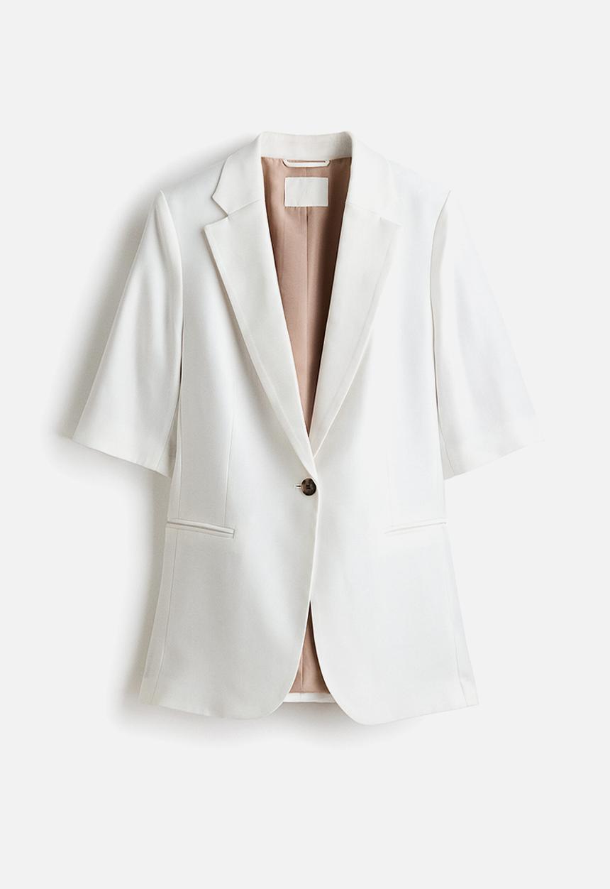 H&M - Short-sleeved blazer - white