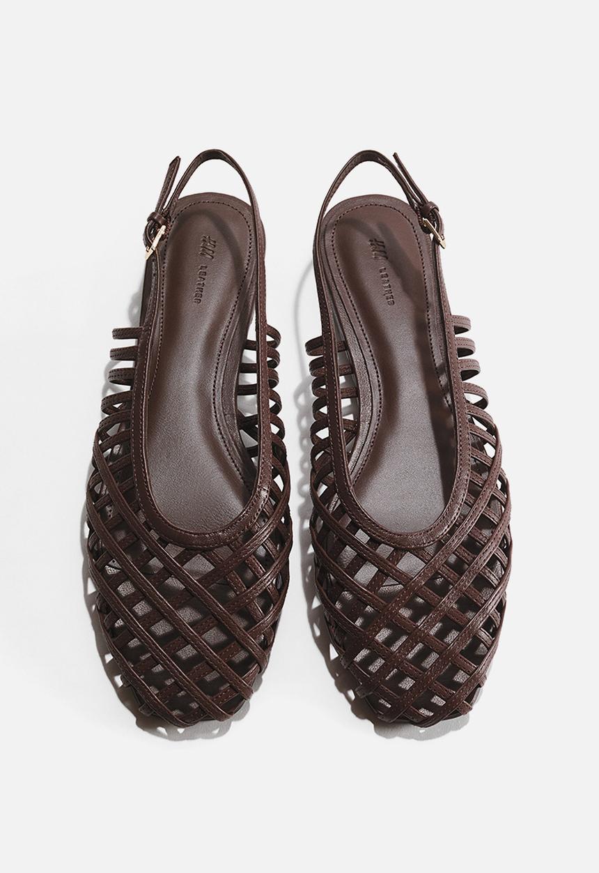 H&M - Leather slingbacks - dark brown