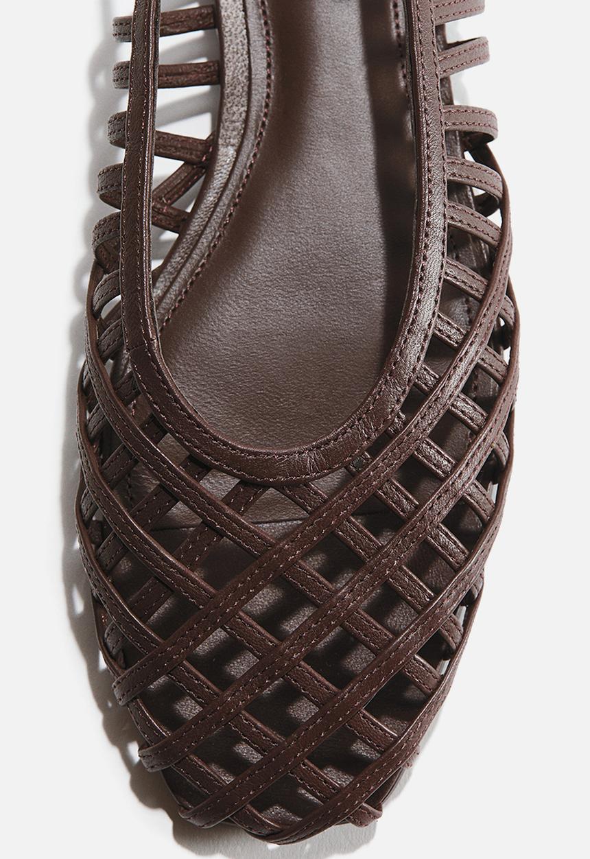 H&M - Leather slingbacks - dark brown