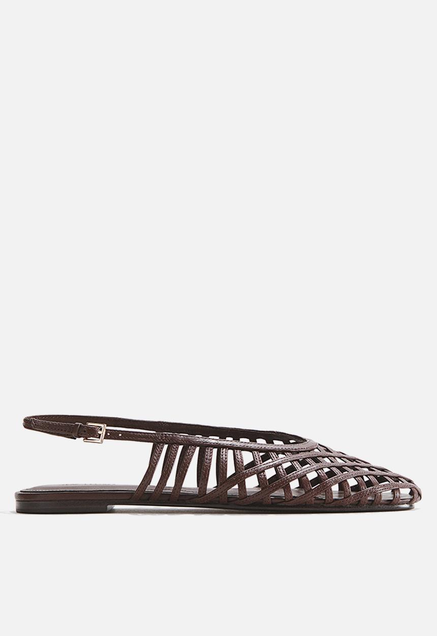 H&M - Leather slingbacks - dark brown