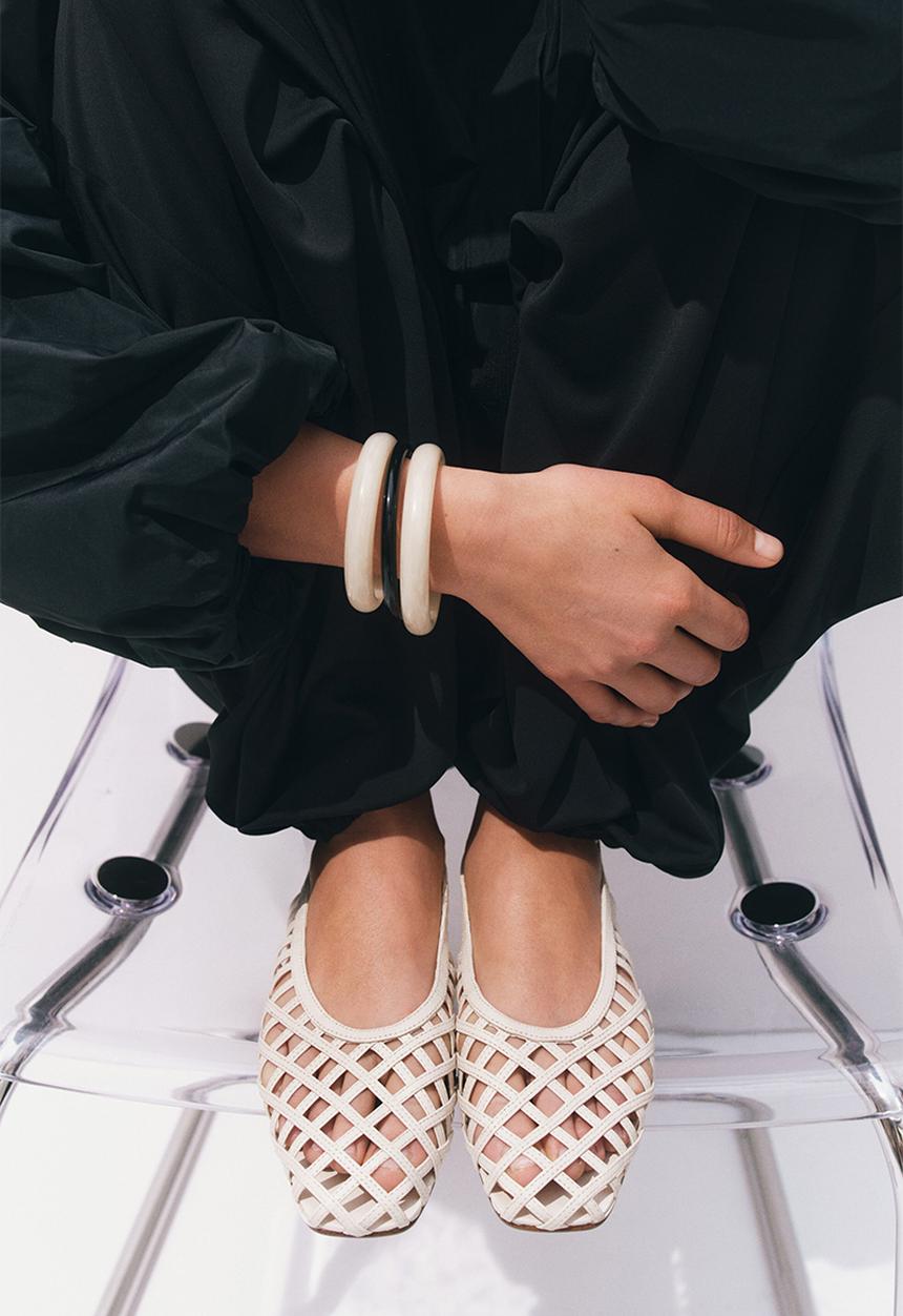 H&M - Leather slingbacks - light mole