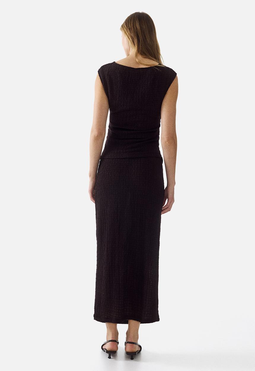 H&M - Mama 2-piece textured jersey set - dark brown