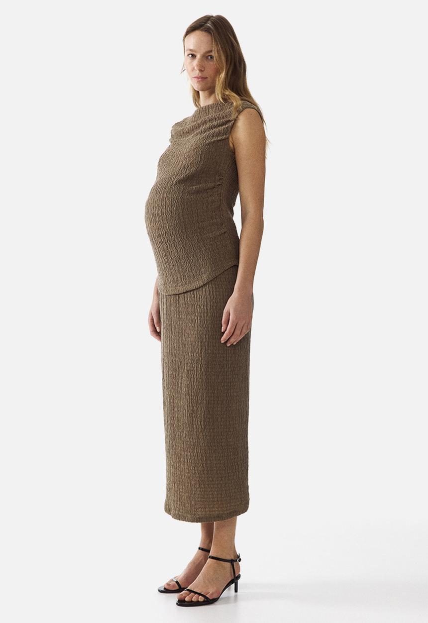H&M - Mama 2-piece textured jersey set - khaki green