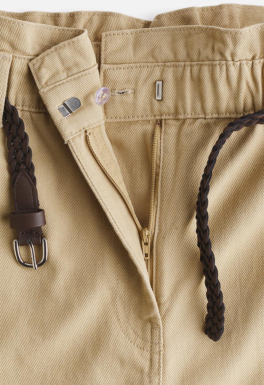 H&M - Belted twill shorts - beige