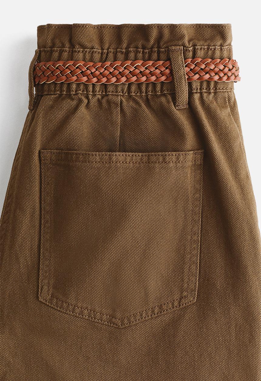 H&M - Belted twill shorts - khaki green