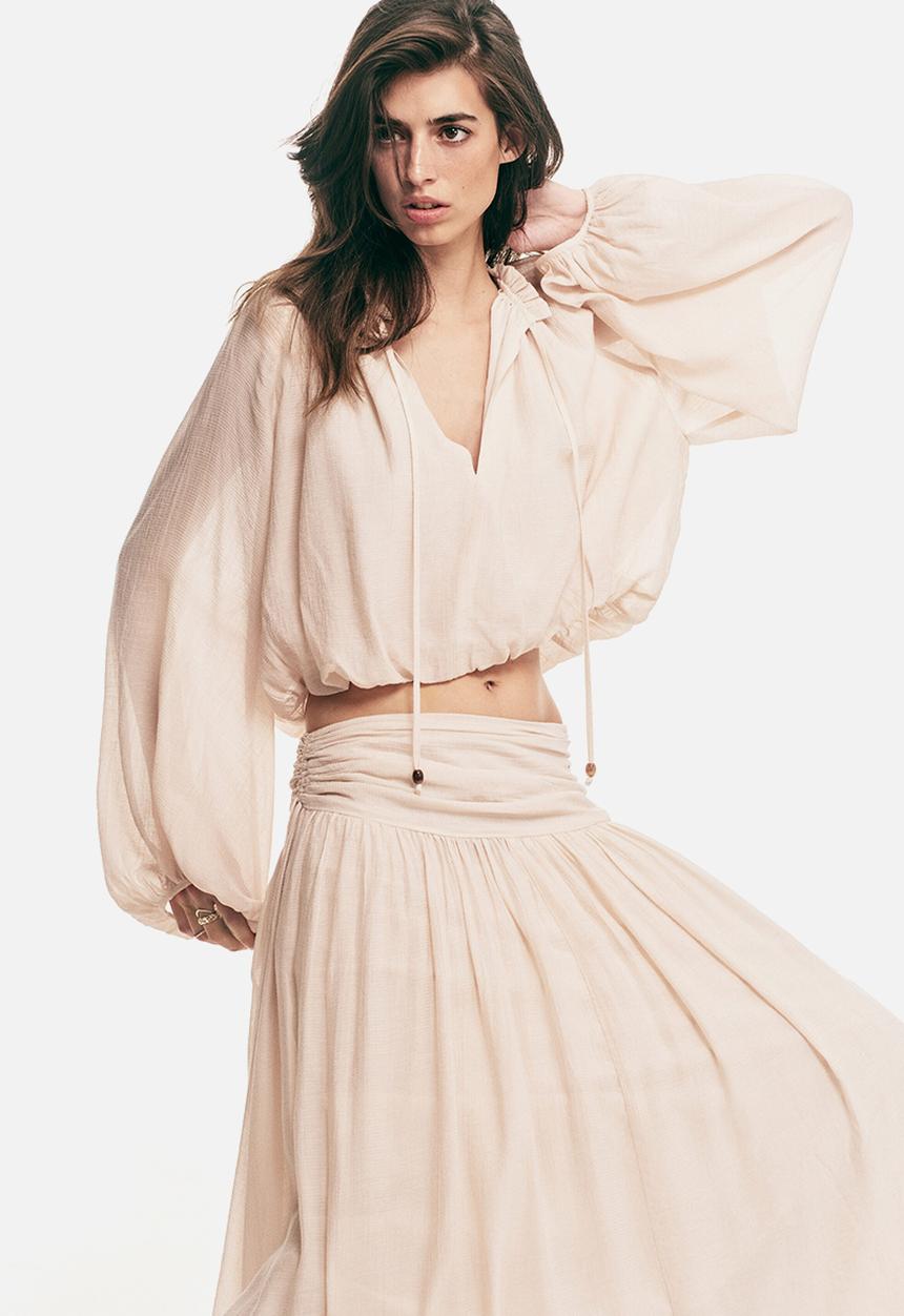 H&M - Oversized crêpe blouse - pale orange