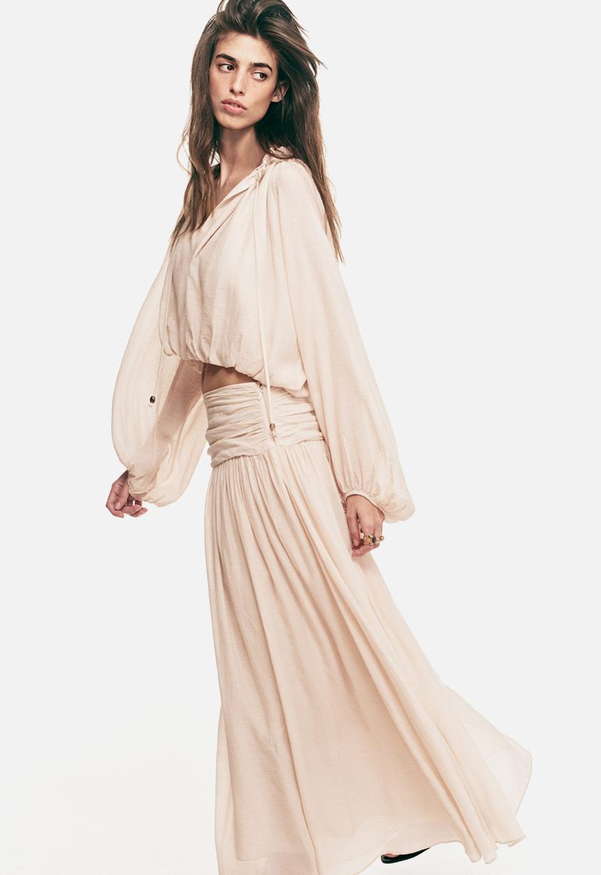 H&M - Oversized crêpe blouse - pale orange