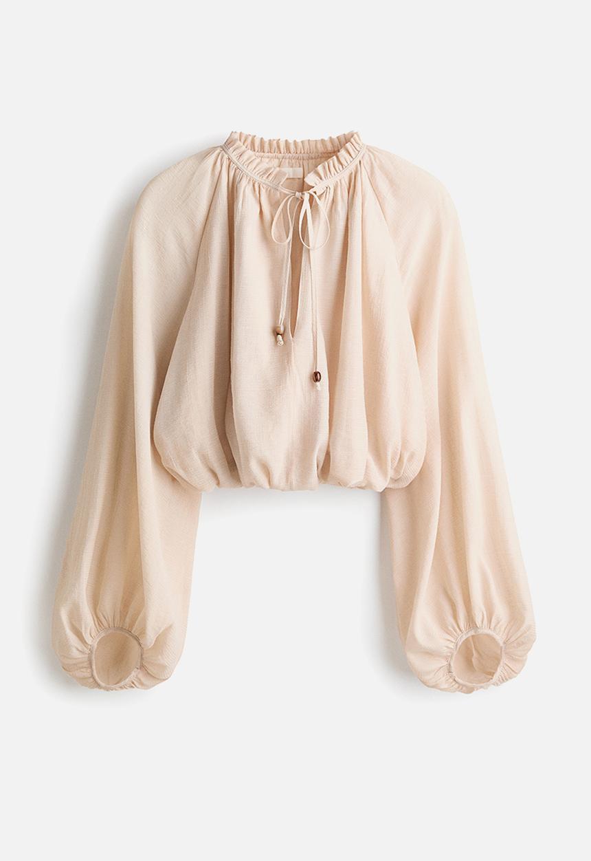 H&M - Oversized crêpe blouse - pale orange