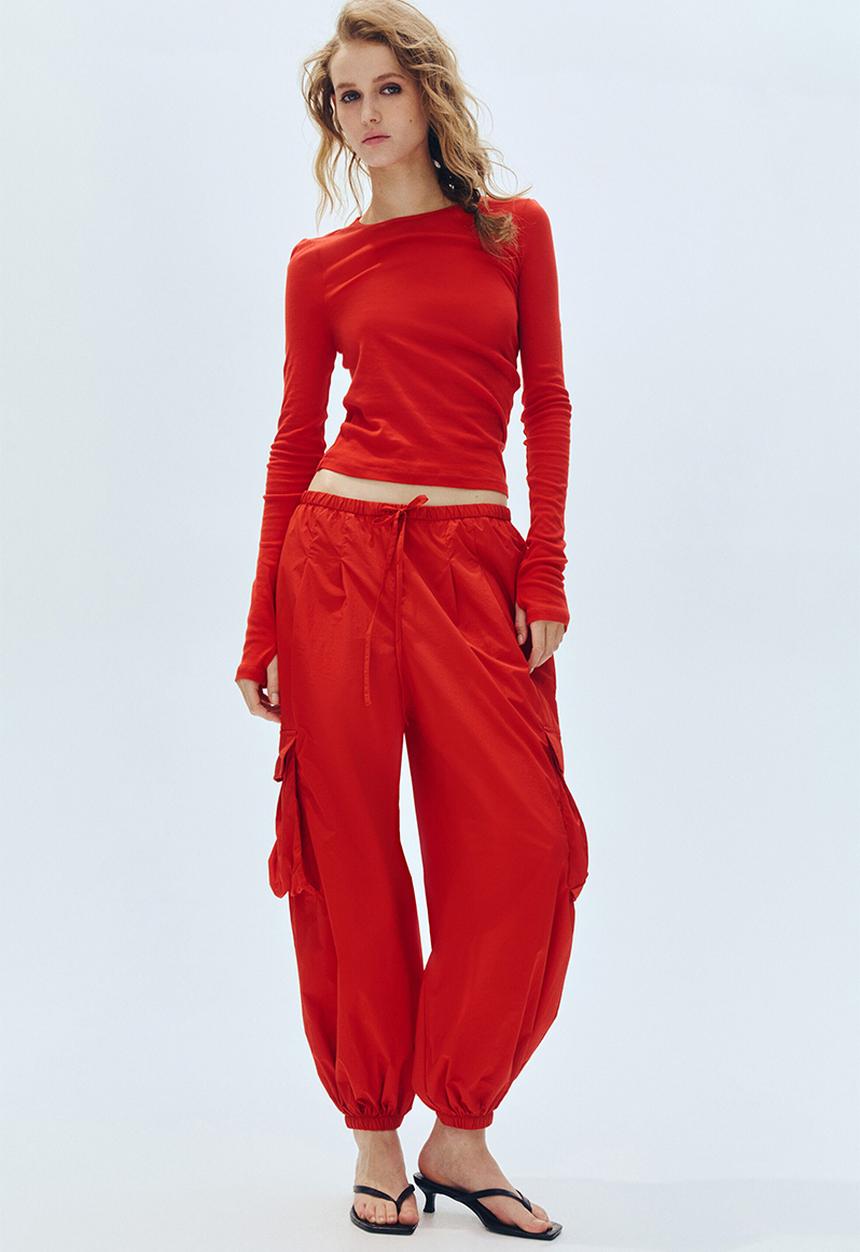 H&M - Balloon cargo trousers - bright red