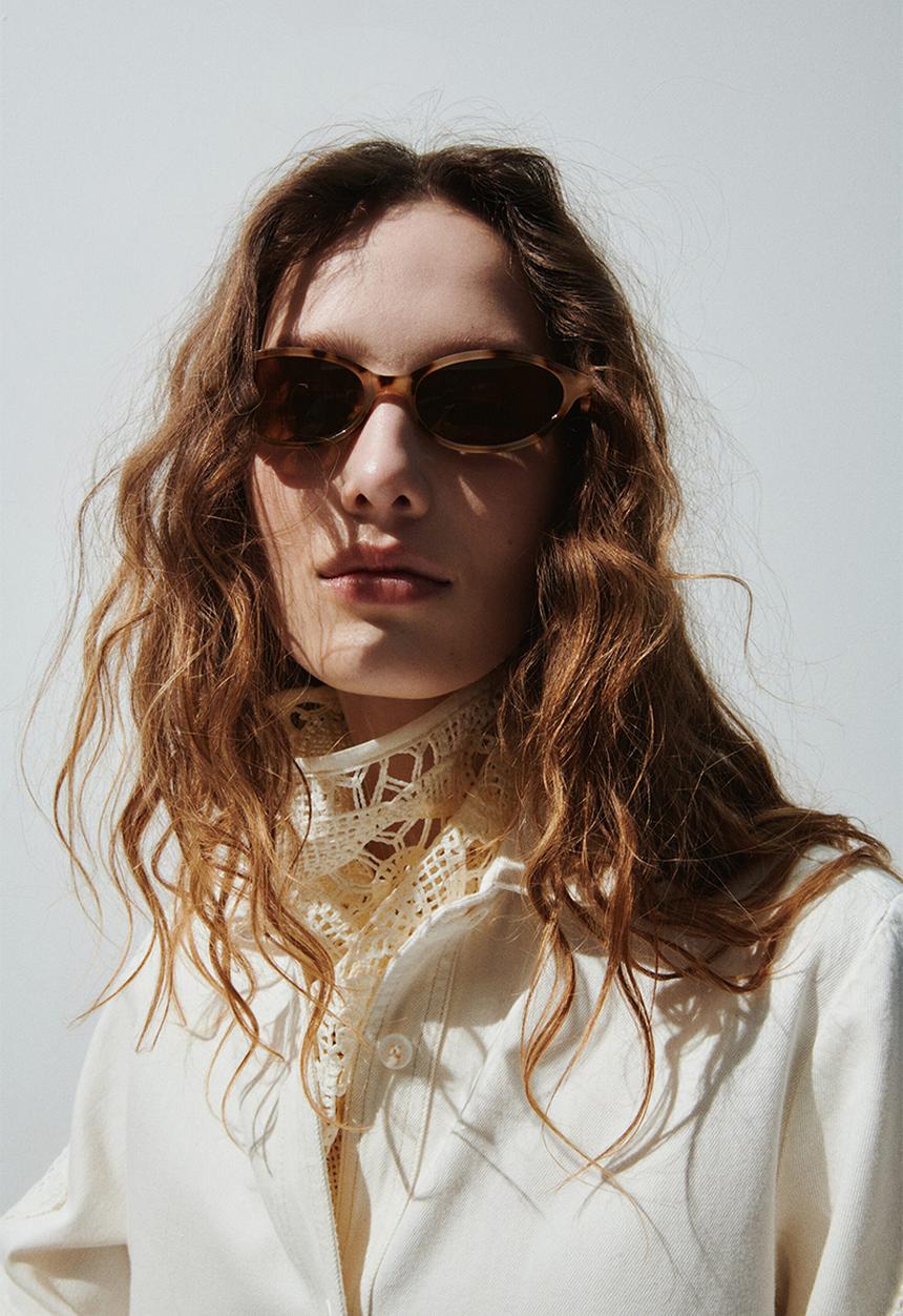 H&M - Oval sunglasses - beige/leopard print
