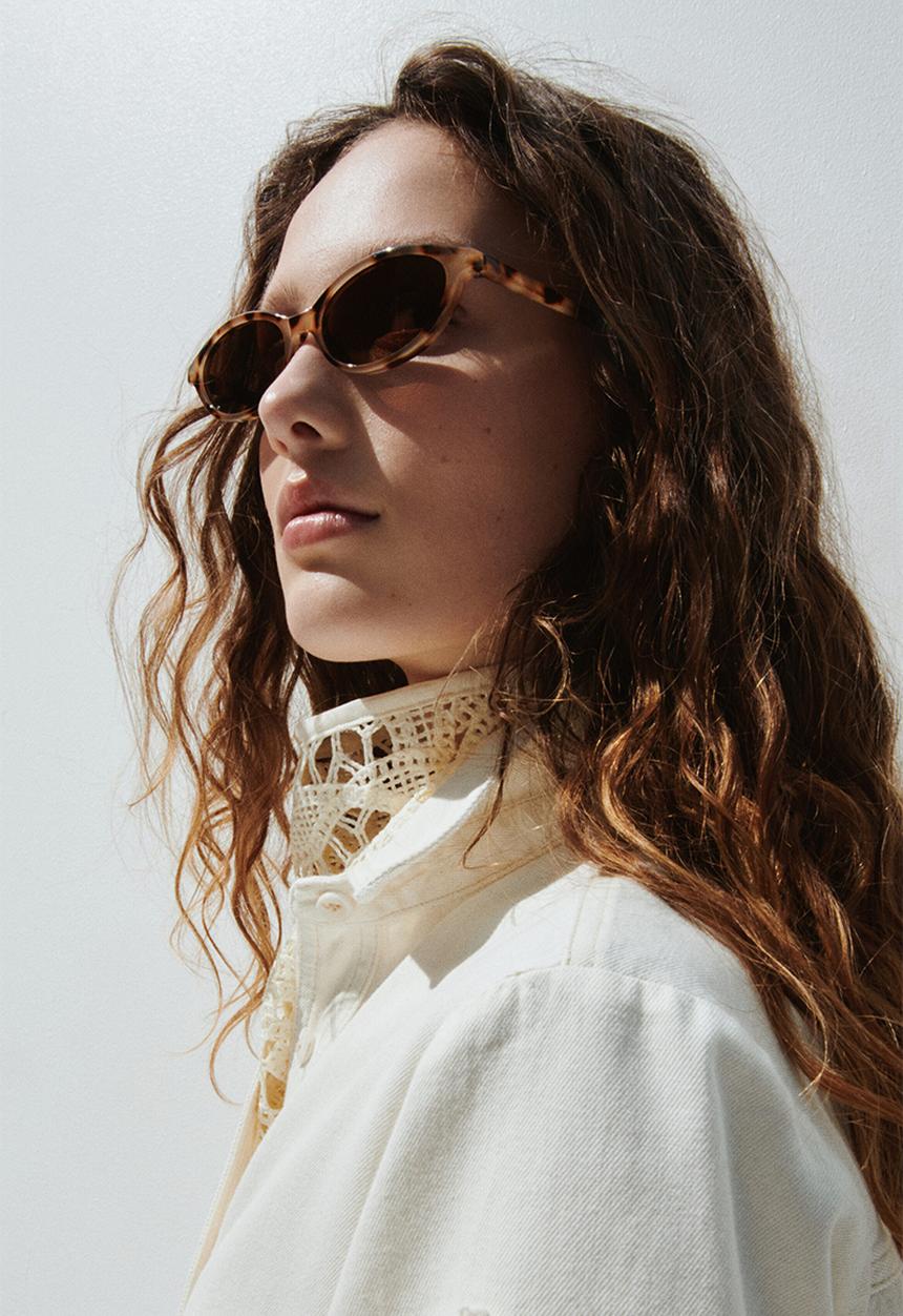 H&M - Oval sunglasses - beige/leopard print
