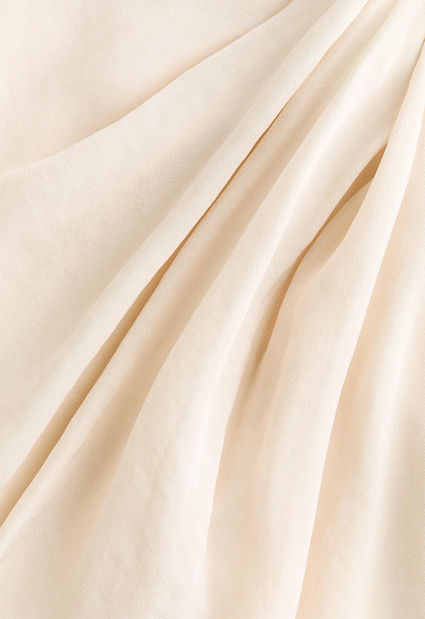 H&M - Tie-detail boat-neck dress - light beige