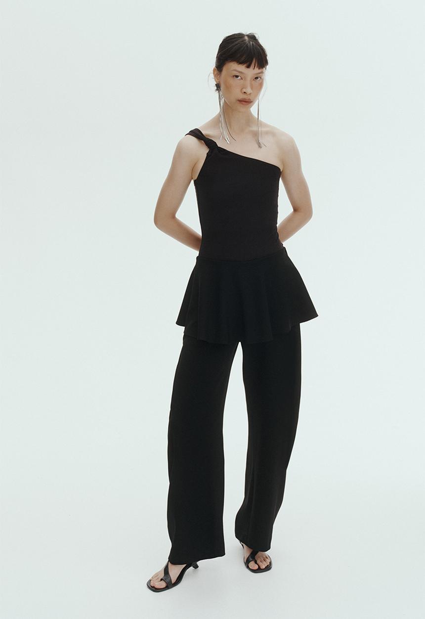 H&M - One-shoulder thong body - black