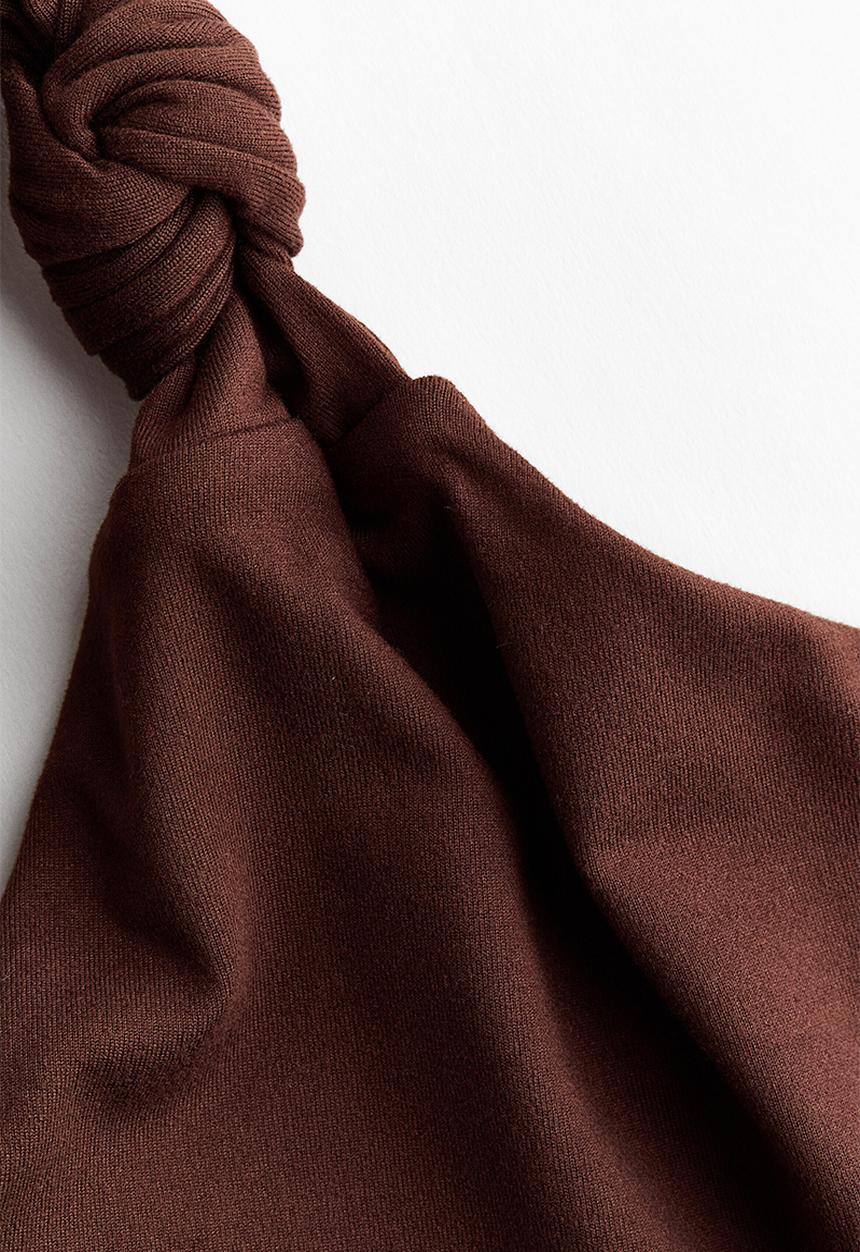 H&M - One-shoulder thong body - dark brown