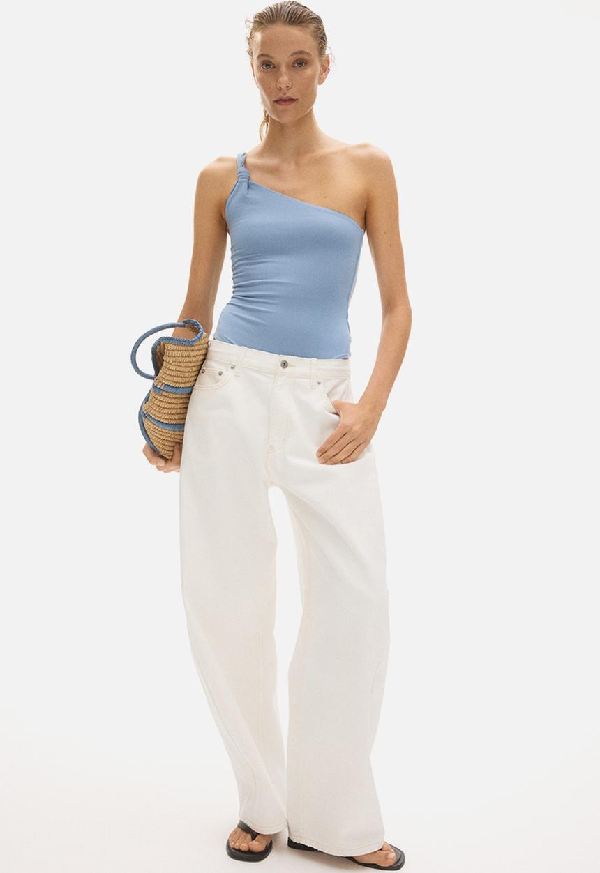 H&M - One-shoulder thong body - light blue