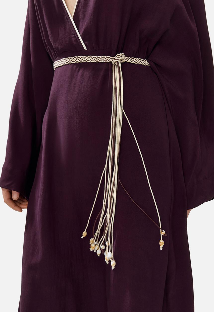 H&M - Belted viscose dress - dark plum purple