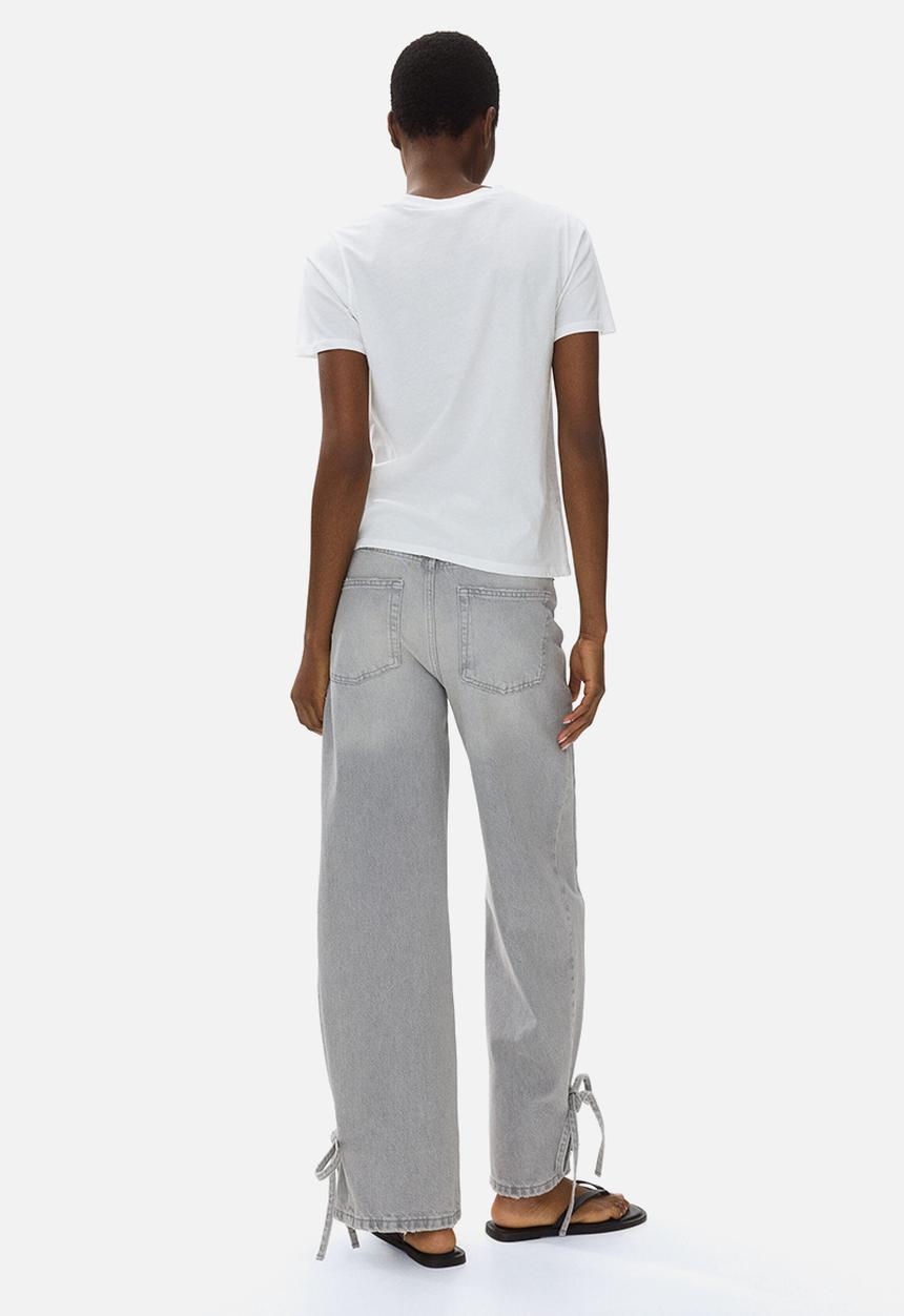 H&M - Barrel high waist ankle jeans - light denim grey