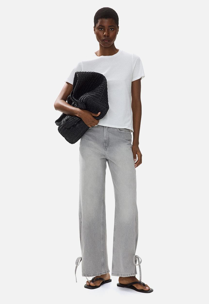 H&M - Barrel high waist ankle jeans - light denim grey