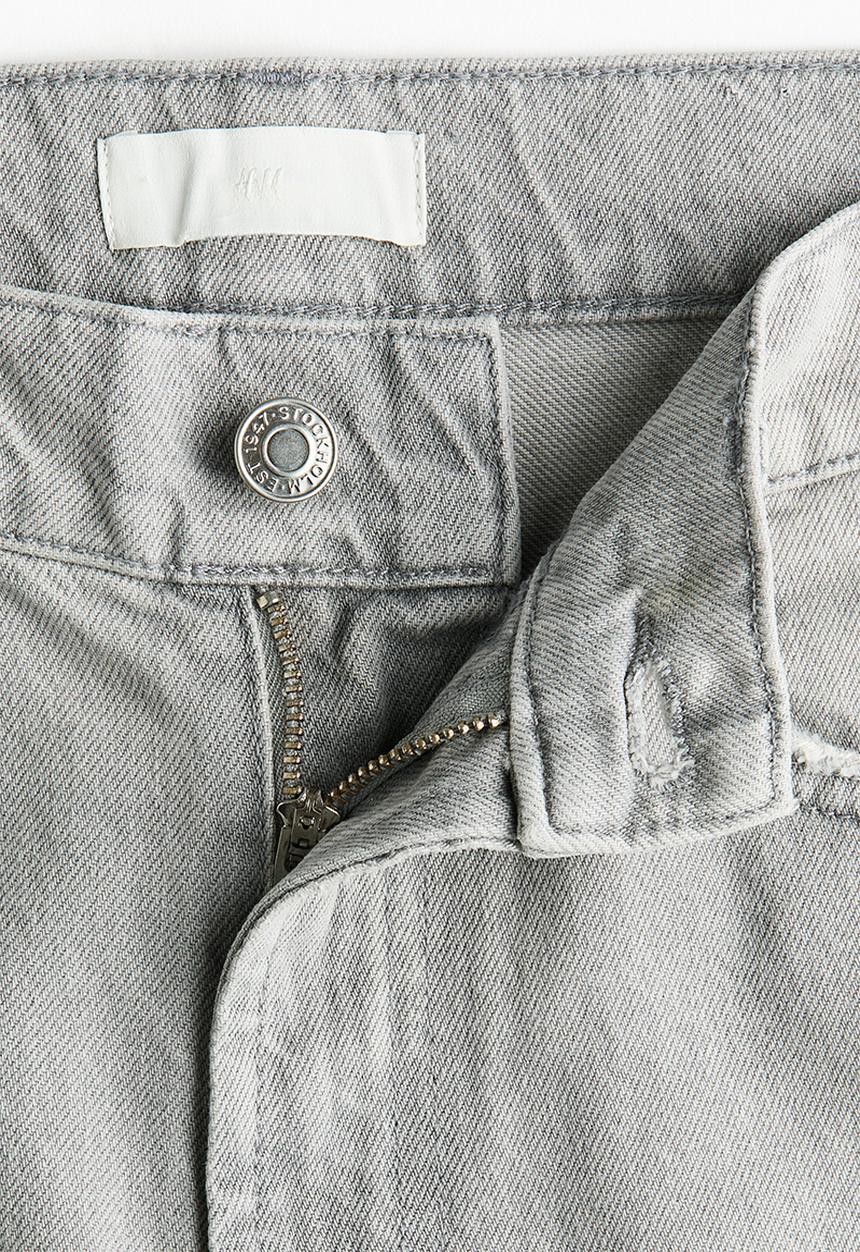 H&M - Barrel high waist ankle jeans - light denim grey