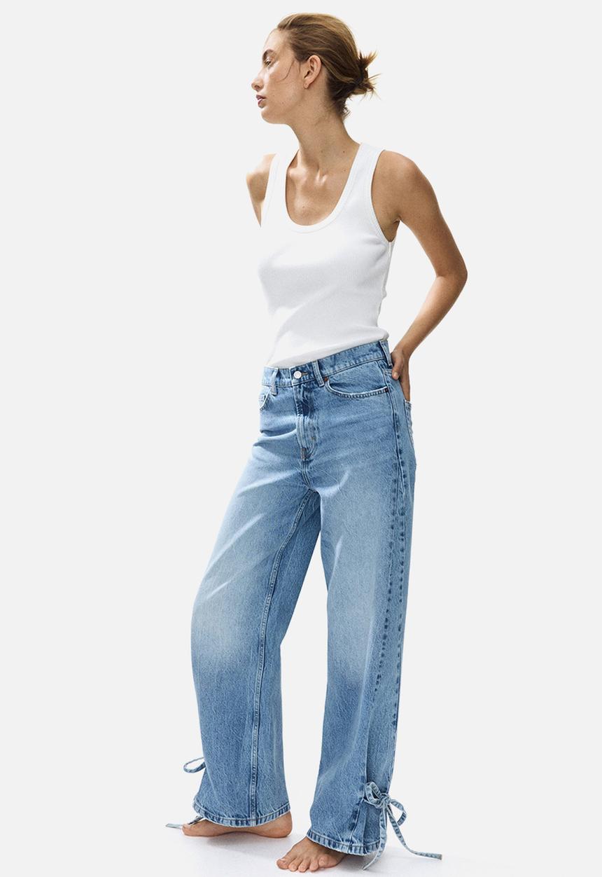 H&M - Barrel high waist ankle jeans - denim blue