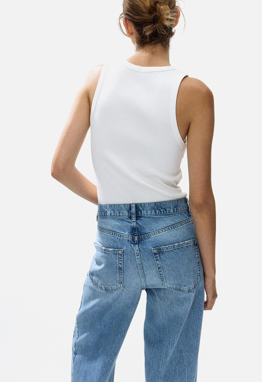 H&M - Barrel high waist ankle jeans - denim blue