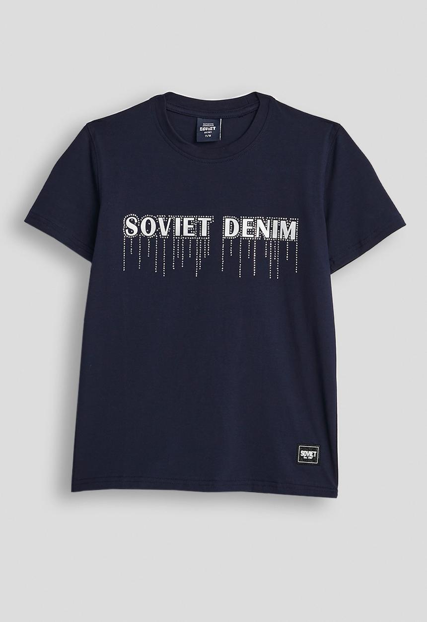 SOVIET - Boys S/Slv Crew Neck Tee - Navy