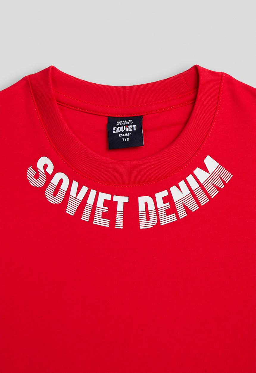 SOVIET - Boys Box Fit Crew Neck Tee - Red
