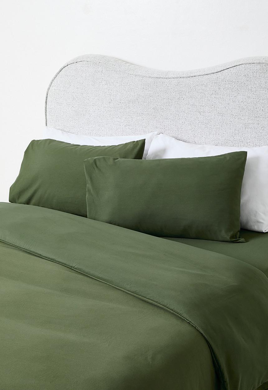 Sixth Floor - Recycled microfibre duvet set Olive