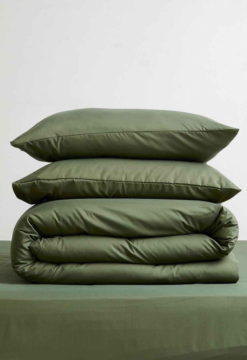 Sixth Floor - Recycled microfibre duvet set Olive