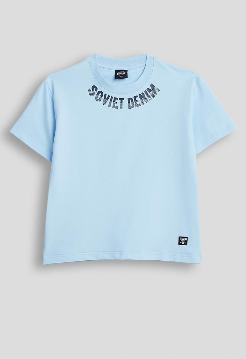 SOVIET - Boys Box Fit Crew Neck Tee - Baby Blue