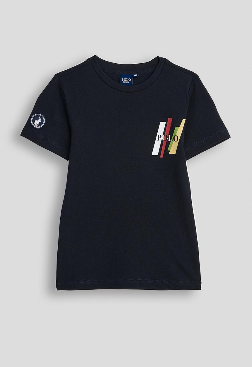POLO - Boys Ivan Printed Ss Tee - Navy