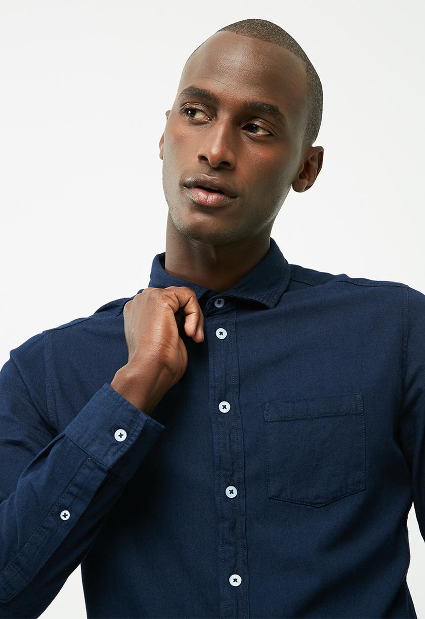 basicthread - Denim long sleeve shirt
