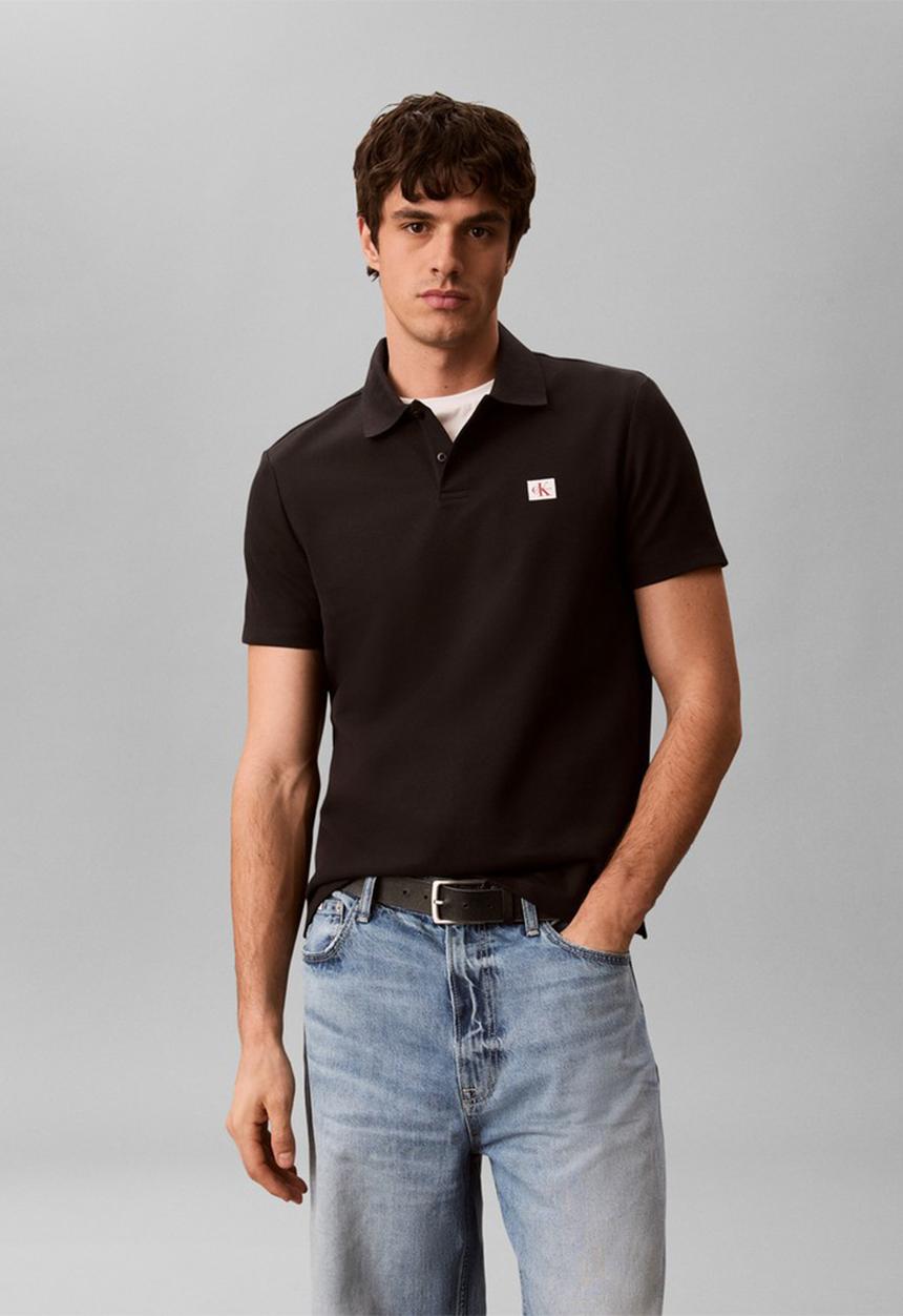 Calvin Klein - Waffle Classic Badge Polo- Black