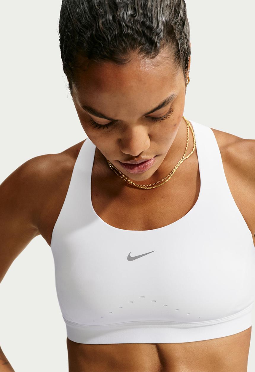 Nike - W Nk Swift High-Support Lightly Lined Sports Bra - White/Reflectivesilv