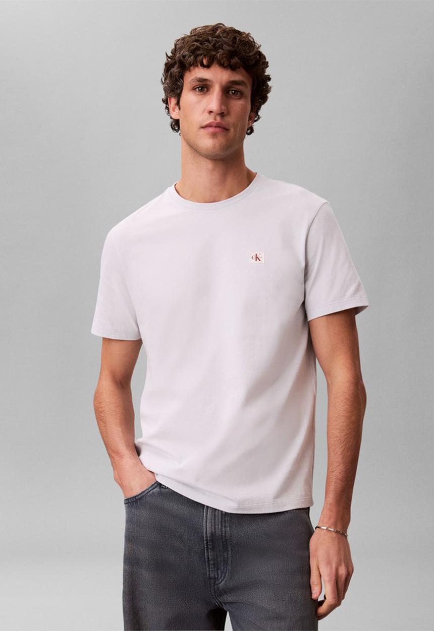 Calvin Klein - Badge 30S Jersey Classic T-Shirt-Marble Gray - Marble Gray