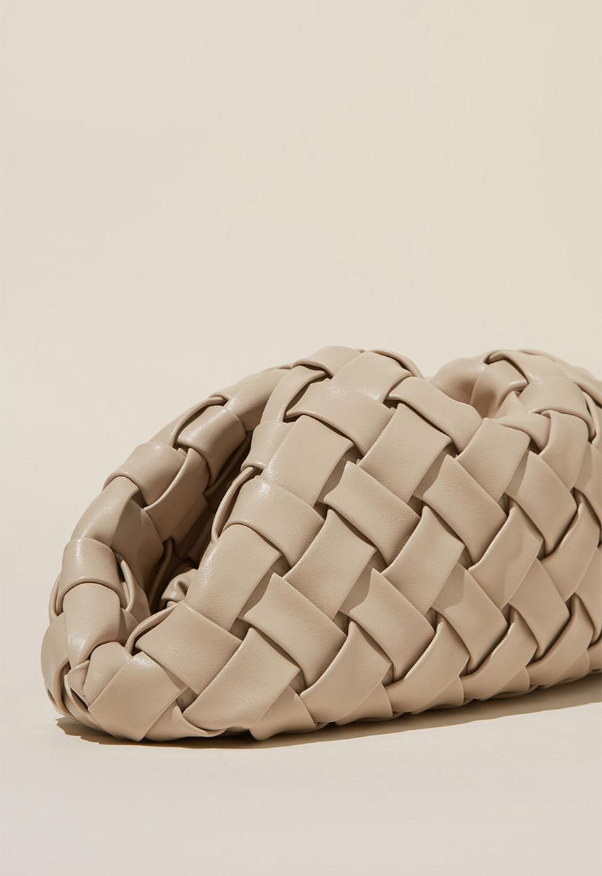 Rubi - Tory Scrunch Oversized Clutch - Taupe