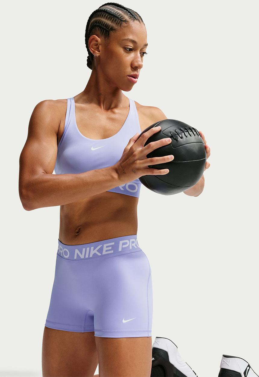 Nike - W Nk Pro Mid-Rise 3"Biker Shorts - Purplepulse/White