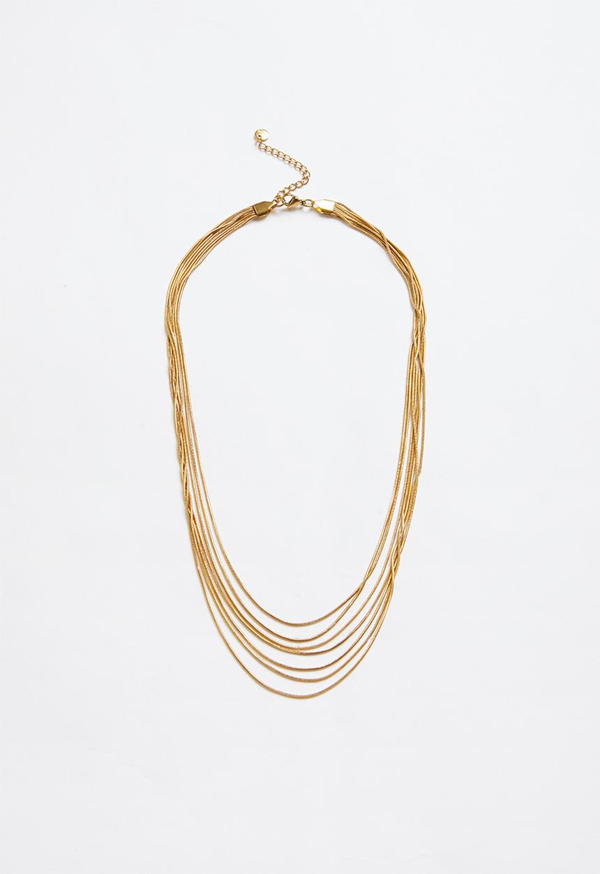 Zoe on Trend - Trendy Multi-Strand Necklace - Gold