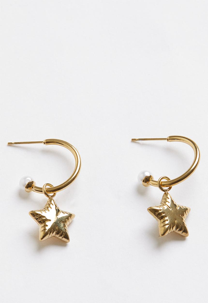 Zoe on Trend - Funky-Cool Hoop Drop-Earrings - Gold