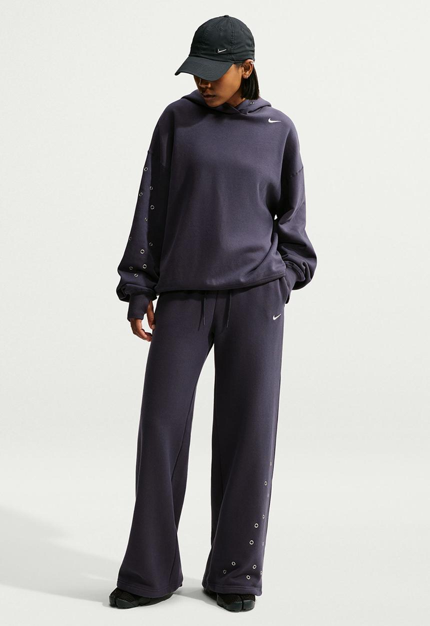 Nike - W Nk Fleece Mid-Rise Wide-Leg Pants - Gridiron/Sail