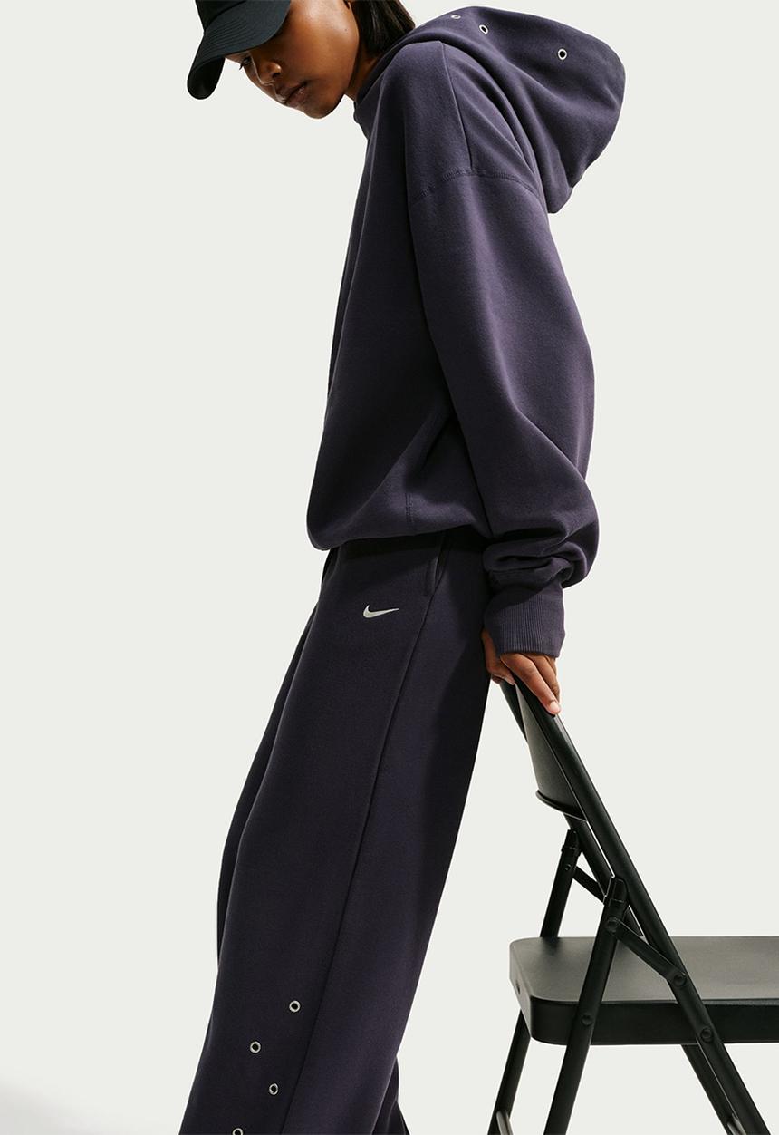 Nike - W Nk Fleece Mid-Rise Wide-Leg Pants - Gridiron/Sail