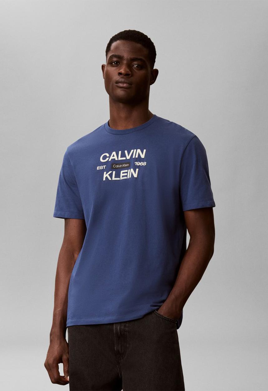 Calvin Klein -  Stack Graphic T-Shirt-Dark Denim-Dark Denim