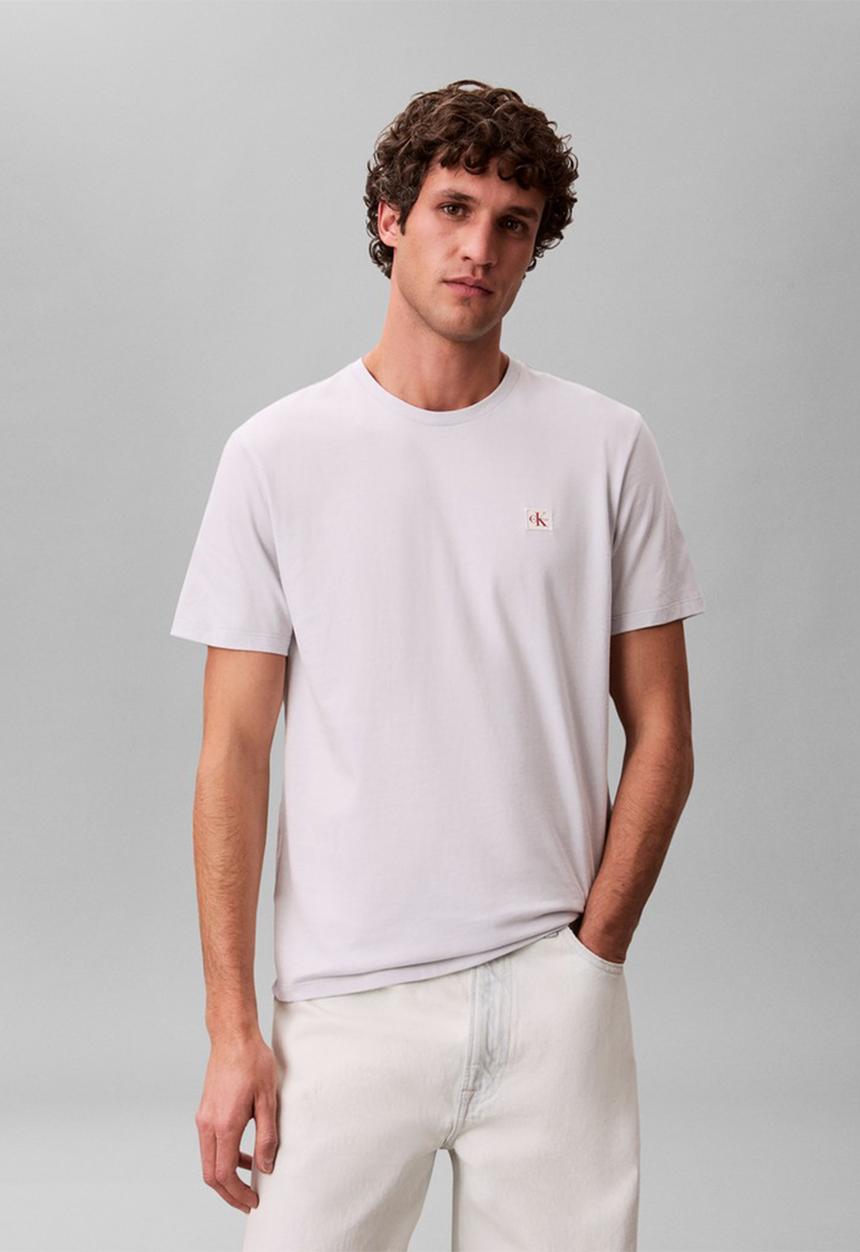 Calvin Klein - 2Pk Badge T-Shirts - Bright White/Marble Gray