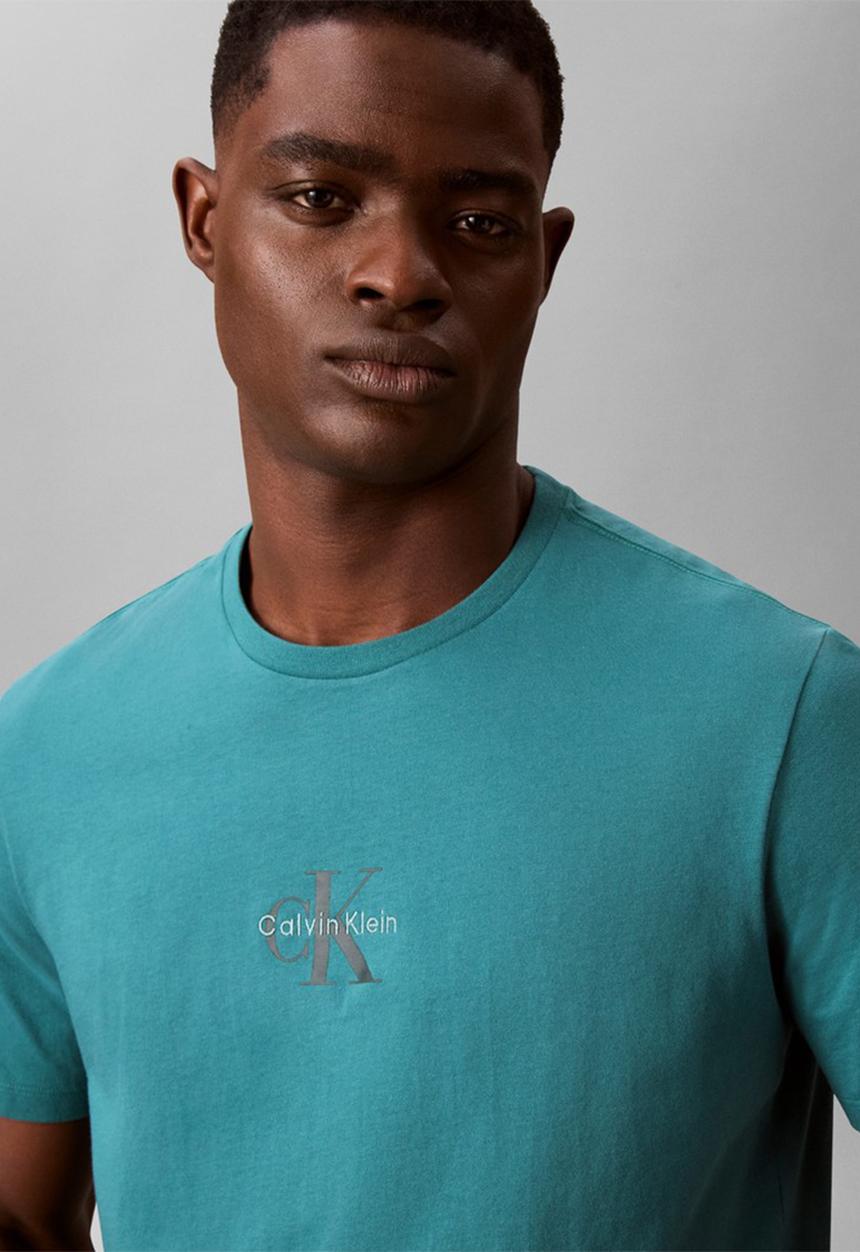 Calvin Klein - 30S Micro Monologo Graphic T-Shirt-North Sea-North Sea