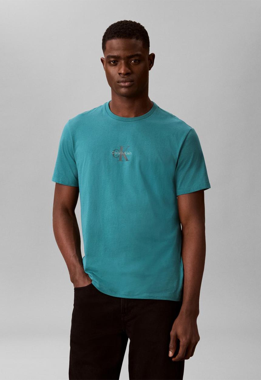 Calvin Klein - 30S Micro Monologo Graphic T-Shirt-North Sea-North Sea