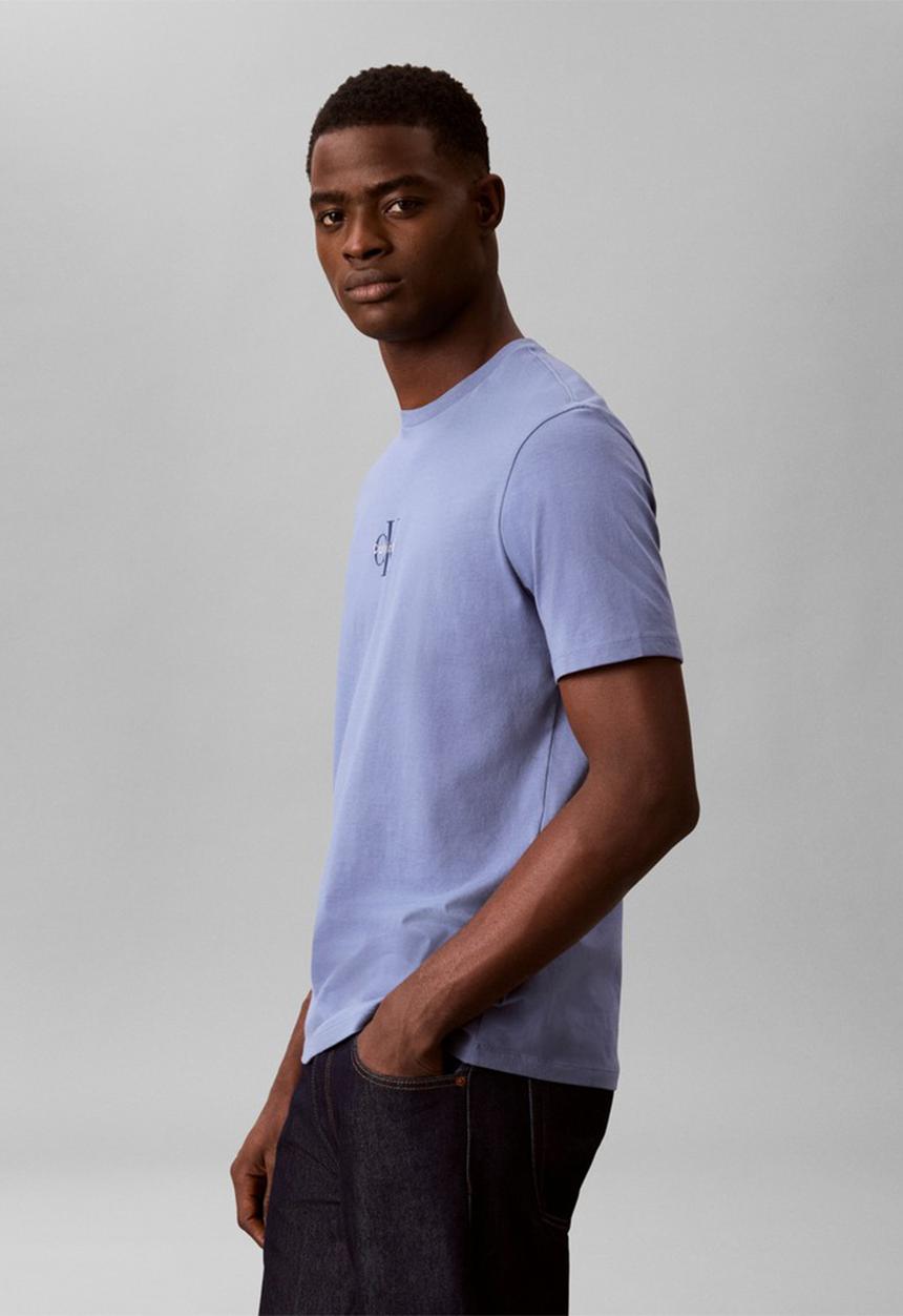 Calvin Klein - 30s Micro Monologo Graphic T-shirt - Blue