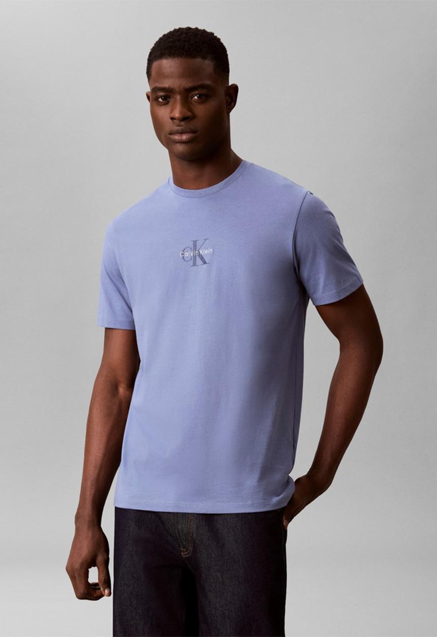 Calvin Klein - 30s Micro Monologo Graphic T-shirt - Blue