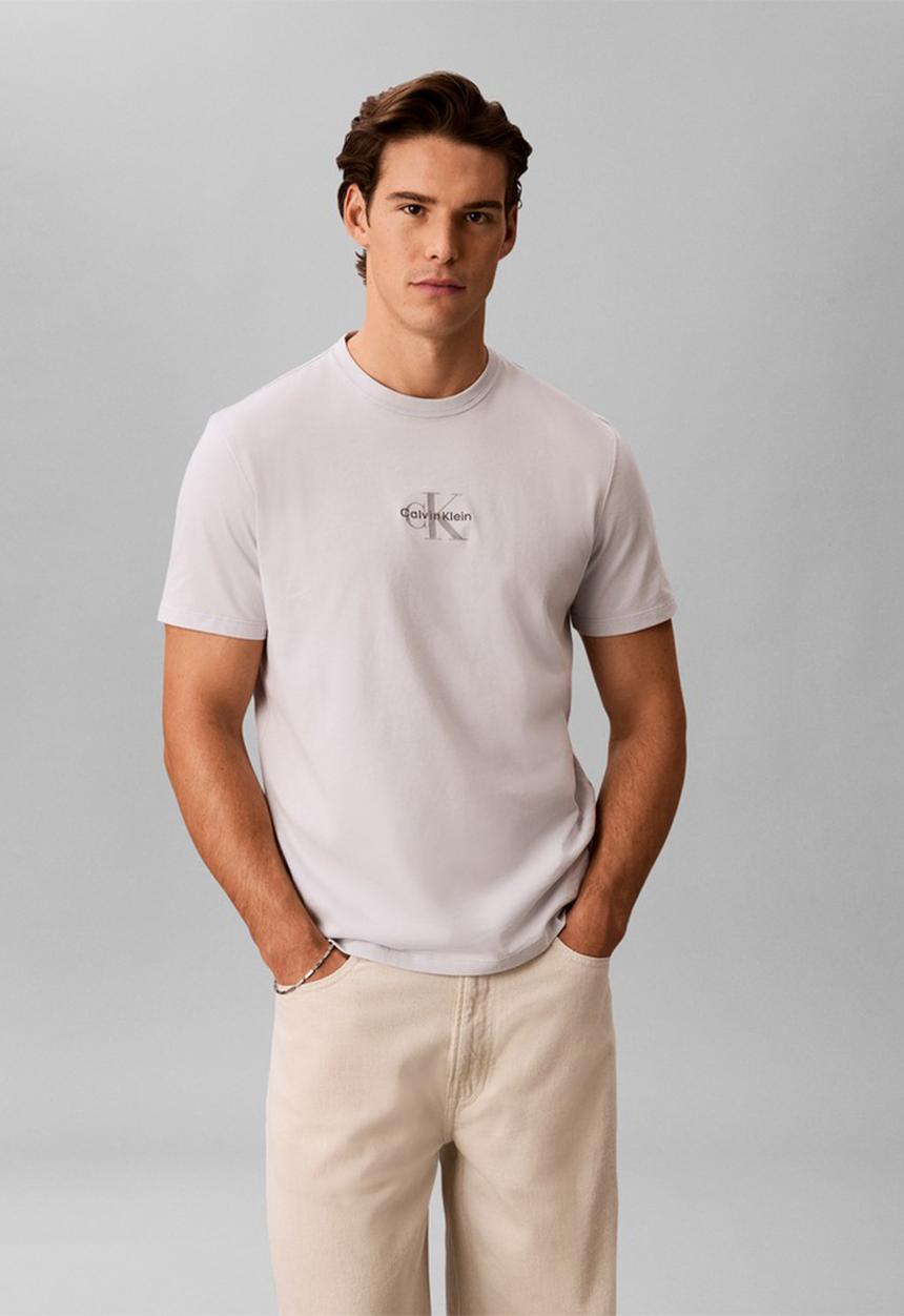Calvin Klein - Short sleeve 30s micro monologo graphic tee - grey